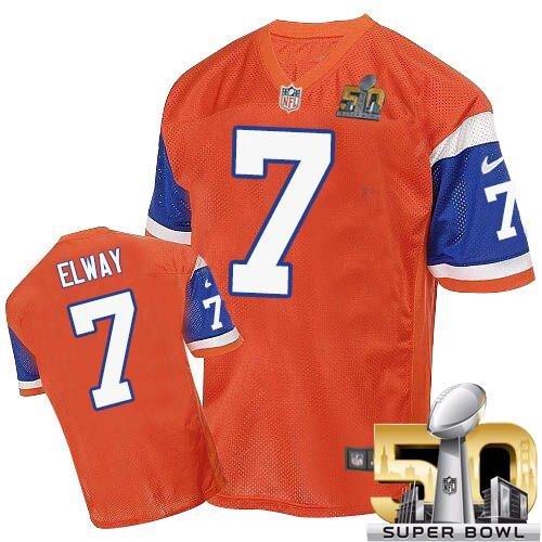 John Elway Denver Broncos orange Elite jersey
