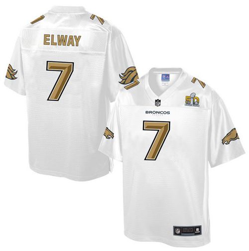 John Elway Denver Broncos white Pro Line jersey