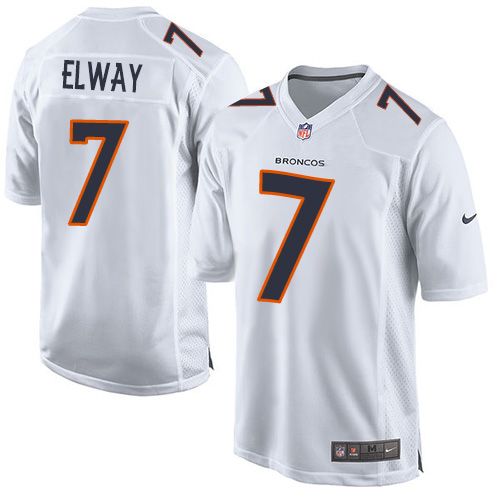 John Elway Denver Broncos white Game jersey