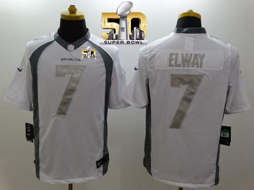 John Elway Denver Broncos white Platinum jersey