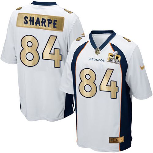 Shannon Sharpe Denver Broncos white Game jersey