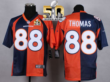 Demaryius Thomas Denver Broncos orange-navy Elite jersey