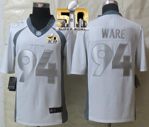 DeMarcus Ware Denver Broncos white Platinum jersey