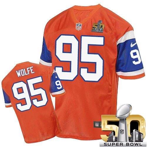Derek Wolfe Denver Broncos orange Elite jersey