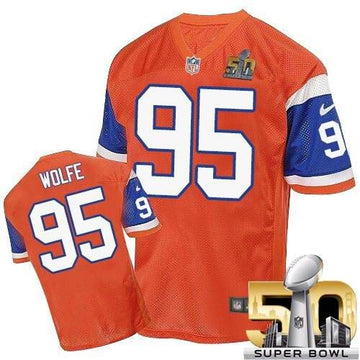 Derek Wolfe Denver Broncos orange Elite jersey