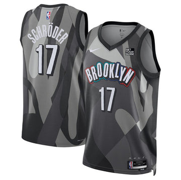 Dennis Schroder Brooklyn Nets black City Edition jersey