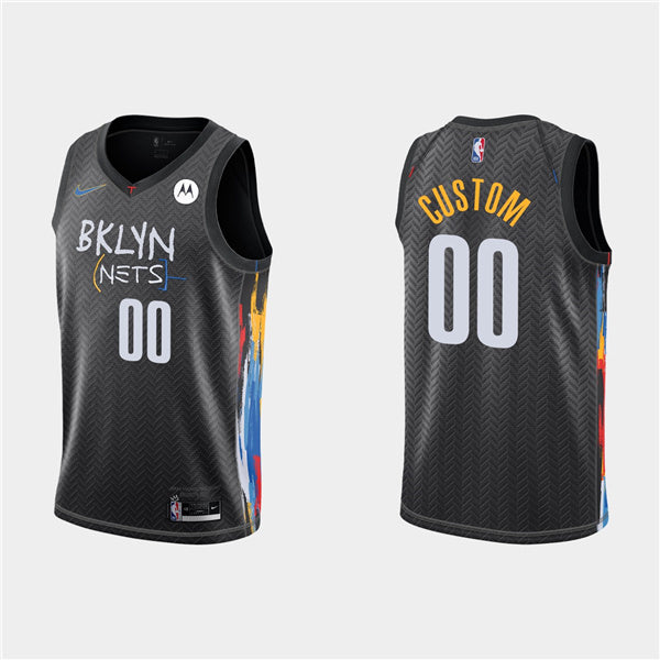 Custom Brooklyn Nets black City Edition jersey