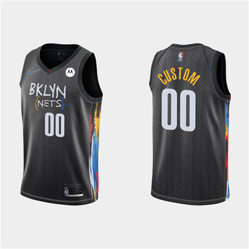 Custom Brooklyn Nets black City Edition jersey