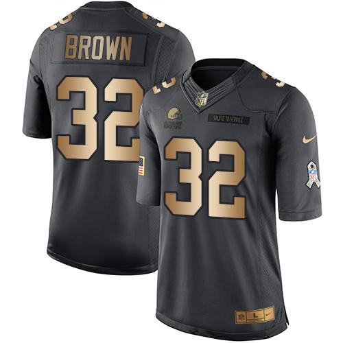 Jim Brown Cleveland Browns black Salute To Service jersey