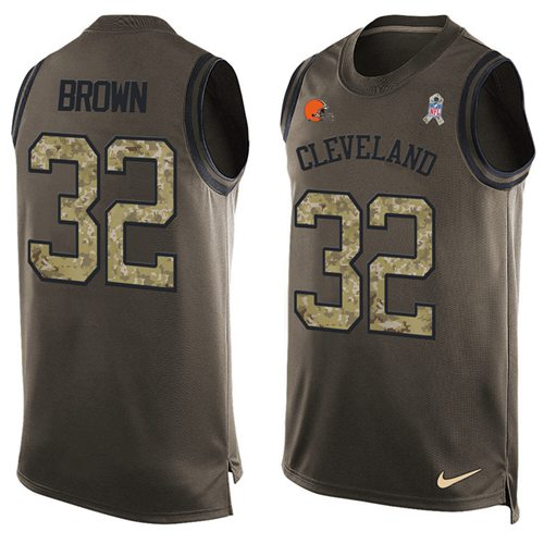 Jim Brown Cleveland Browns green Salute To Service jersey