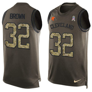 Jim Brown Cleveland Browns green Salute To Service jersey