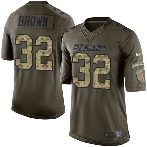 Jim Brown Cleveland Browns green Salute To Service jersey