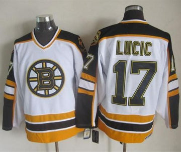 Milan Lucic Boston Bruins white-black Throwback jersey