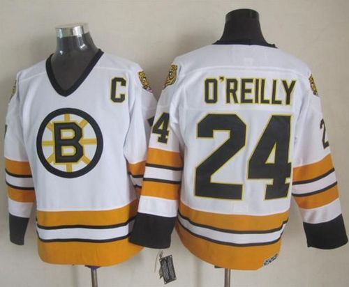 Terry O'Reilly Boston Bruins white-yellow Throwback jersey