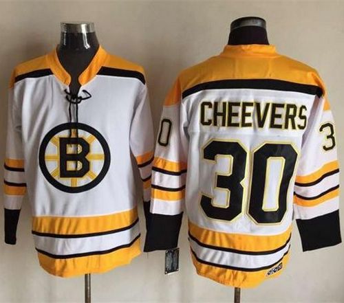 Gerry Cheevers Boston Bruins white Throwback jersey