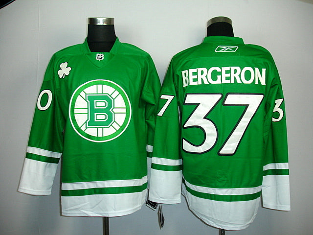 Patrice Bergeron Boston Bruins green jersey