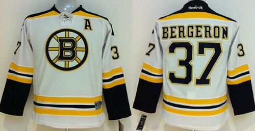 Patrice Bergeron Boston Bruins white jersey