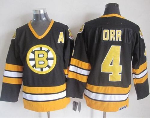 Bobby Orr Boston Bruins black-yellow Throwback jersey