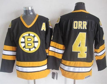 Bobby Orr Boston Bruins black-yellow Throwback jersey