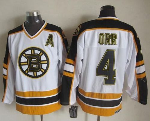 Bobby Orr Boston Bruins white-black Throwback jersey