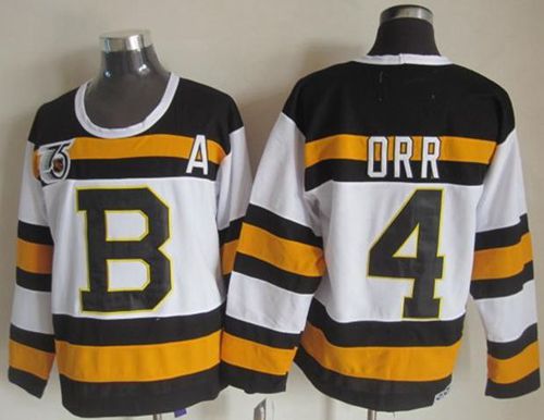Bobby Orr Boston Bruins white Throwback jersey