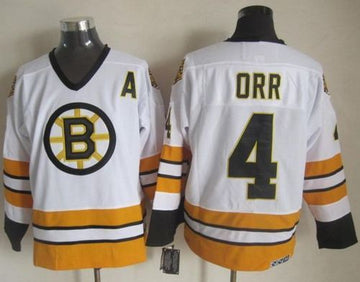 Bobby Orr Boston Bruins white-yellow Throwback jersey