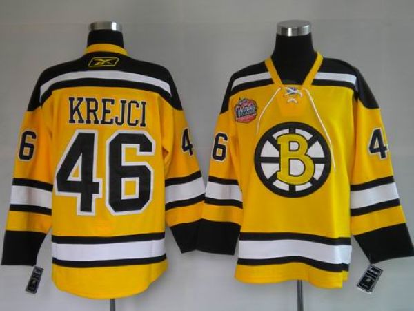 David Krejci Boston Bruins yellow Winter Classic jersey