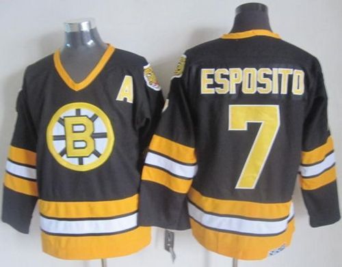 Phil Esposito Boston Bruins black-yellow Throwback jersey