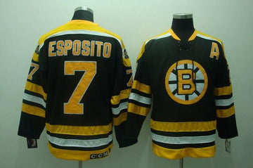 Phil Esposito Boston Bruins black Throwback jersey