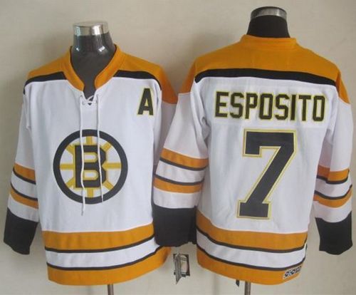 Phil Esposito Boston Bruins white Throwback jersey
