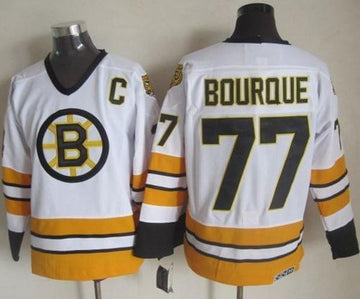 Ray Bourque Boston Bruins white-yellow Throwback jersey