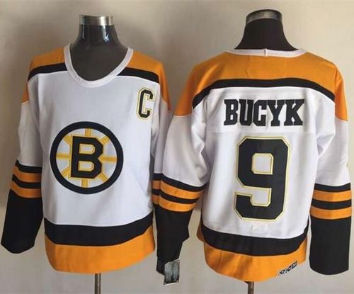 Johnny Bucyk Boston Bruins yellow-white Throwback jersey