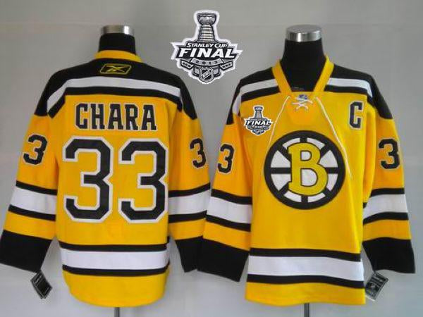 Stanley Cup Finals Patch Boston Bruins yellow Winter Classic jersey