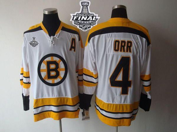 Stanley Cup Finals Patch Boston Bruins white Throwback jersey