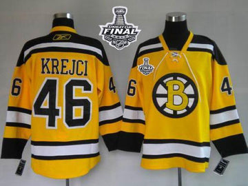 Stanley Cup Finals Patch Boston Bruins yellow Winter Classic jersey