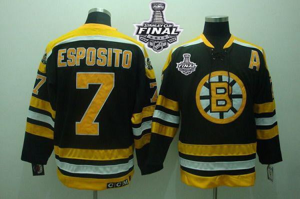 Stanley Cup Finals Patch Boston Bruins black Throwback jersey