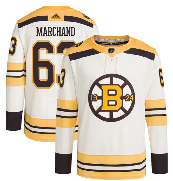 Brad Marchand Boston Bruins cream jersey