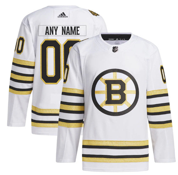 Custom Boston Bruins white jersey