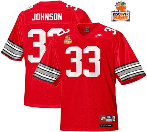 Pete Johnson Ohio State Buckeyes red Throwback jersey