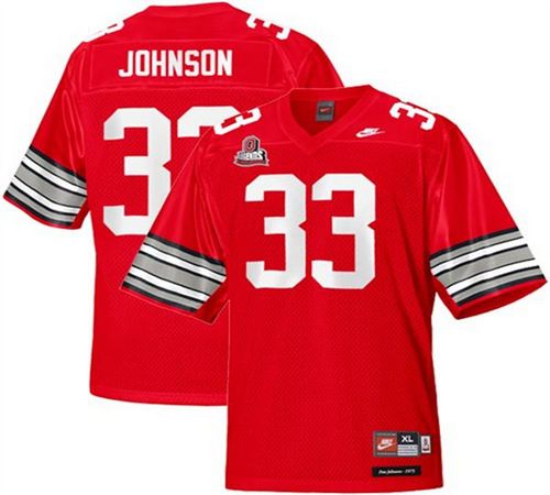 Pete Johnson Ohio State Buckeyes red Throwback jersey