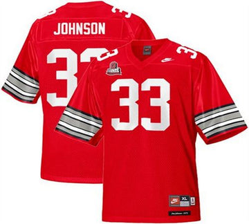 Pete Johnson Ohio State Buckeyes red Throwback jersey