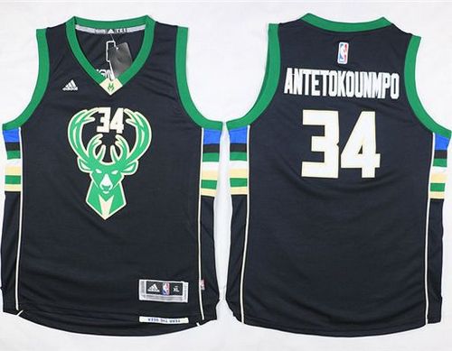 Giannis Antetokounmpo Milwaukee Bucks black jersey