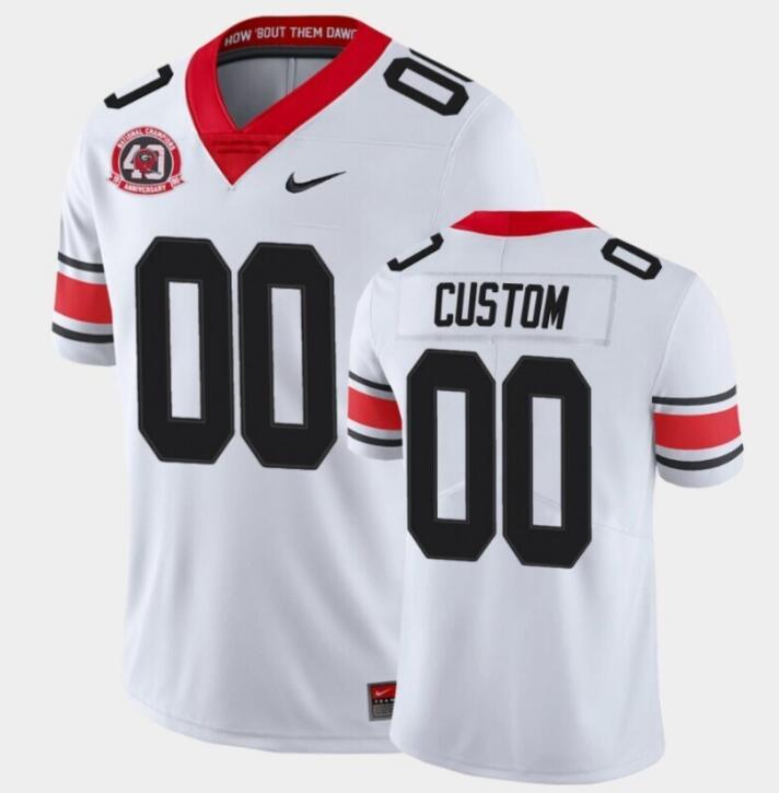 Custom Georgia Bulldogs white Alternate jersey