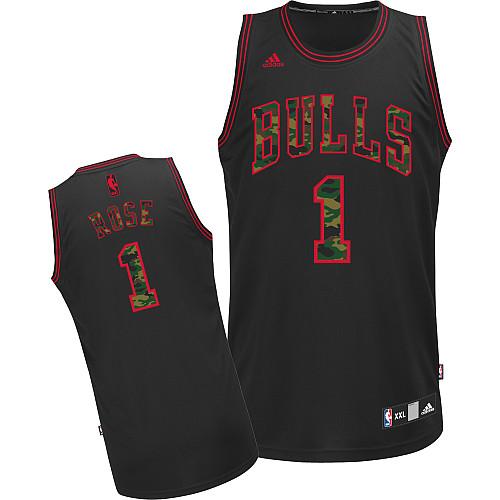 Derrick Rose Chicago Bulls black Fashion jersey