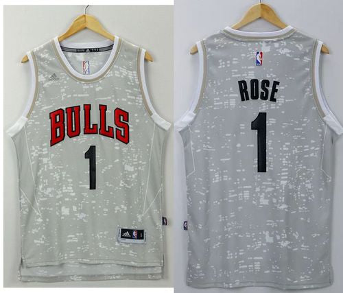 Derrick Rose Chicago Bulls grey jersey