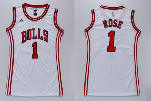 Derrick Rose Chicago Bulls white jersey