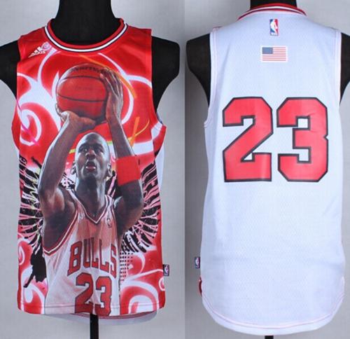 Michael Jordan Chicago Bulls white Fashion jersey