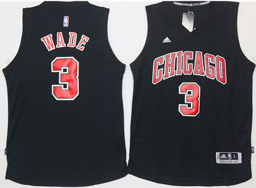 Dwyane Wade Chicago Bulls black Fashion jersey