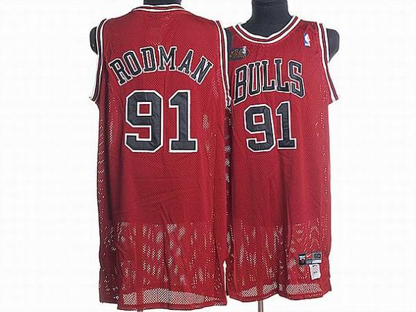 Dennis Rodman Chicago Bulls red jersey