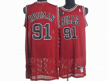 Dennis Rodman Chicago Bulls red jersey